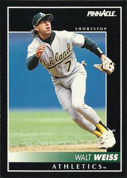 #56 Walt Weiss - Oakland Athletics - 1992 Pinnacle Baseball