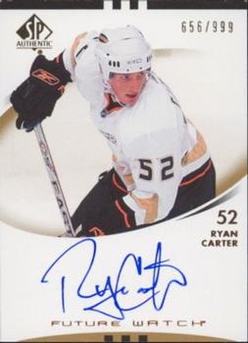 #194 Ryan Carter - Anaheim Ducks - 2007-08 SP Authentic Hockey