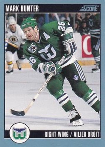 #194 Mark Hunter - Hartford Whalers - 1992-93 Score Canadian Hockey