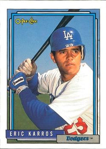 #194 Eric Karros - Los Angeles Dodgers - 1992 O-Pee-Chee Baseball