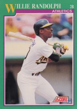 #194 Willie Randolph - Oakland Athletics - 1991 Score Baseball