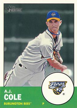 #194 A.J. Cole - Burlington Bees - 2012 Topps Heritage Minor League Baseball
