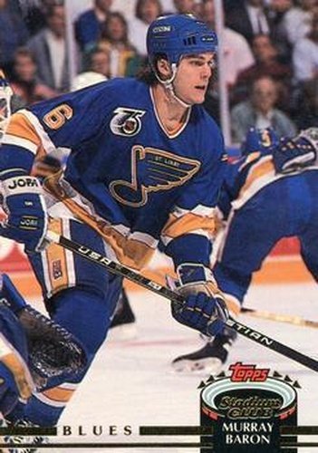 #194 Murray Baron - St. Louis Blues - 1992-93 Stadium Club Hockey