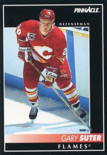 #195 Gary Suter - Calgary Flames - 1992-93 Pinnacle Canadian Hockey