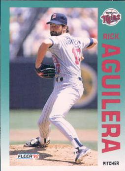 #195 Rick Aguilera - Minnesota Twins - 1992 Fleer Baseball