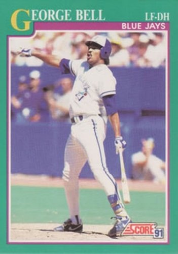 #195 George Bell - Toronto Blue Jays - 1991 Score Baseball