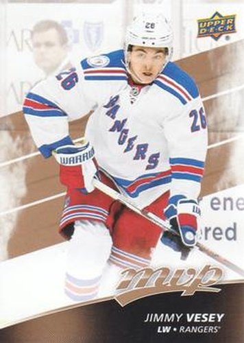 #195 Jimmy Vesey - New York Rangers - 2017-18 Upper Deck MVP Hockey