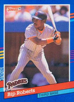 #195 Bip Roberts - San Diego Padres - 1991 Donruss Baseball