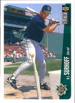 #195 B.J. Surhoff - Milwaukee Brewers - 1996 Collector's Choice Baseball