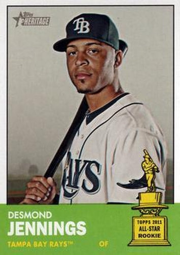 #195 Desmond Jennings - Tampa Bay Rays - 2012 Topps Heritage Baseball