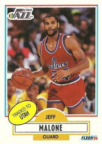 #195 Jeff Malone - Utah Jazz - 1990-91 Fleer Basketball