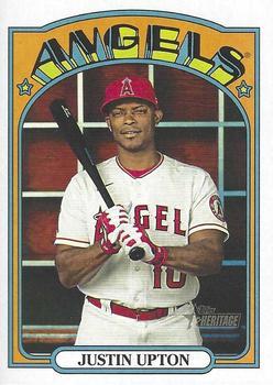 #195 Justin Upton - Los Angeles Angels - 2021 Topps Heritage Baseball