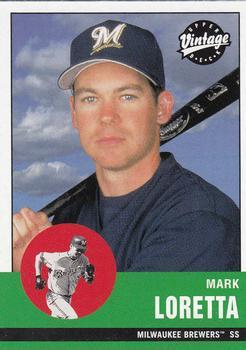 #195 Mark Loretta - Milwaukee Brewers - 2001 Upper Deck Vintage Baseball