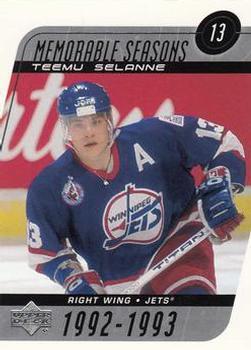 #195 Teemu Selanne - Winnipeg Jets - 2002-03 Upper Deck Hockey