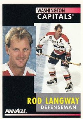#195 Rod Langway - Washington Capitals - 1991-92 Pinnacle Hockey