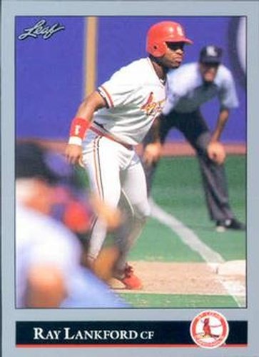 #195 Ray Lankford - St. Louis Cardinals - 1992 Leaf Baseball