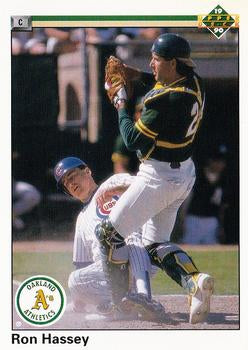 #195 Ron Hassey - Oakland Athletics - 1990 Upper Deck Baseball