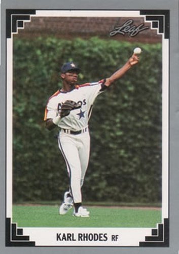 #195 Karl Rhodes - Houston Astros - 1991 Leaf Baseball