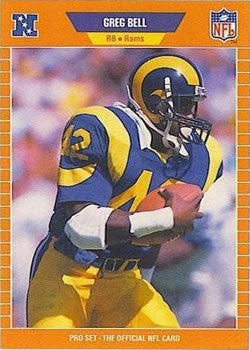 #195 Greg Bell - Los Angeles Rams - 1989 Pro Set Football