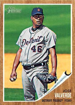 #196 Jose Valverde - Detroit Tigers - 2011 Topps Heritage Baseball