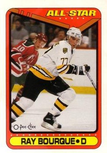 #196 Ray Bourque - Boston Bruins - 1990-91 O-Pee-Chee Hockey