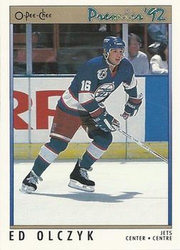 #196 Ed Olczyk - Winnipeg Jets - 1991-92 O-Pee-Chee Premier Hockey