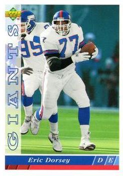 #196 Eric Dorsey - New York Giants - 1993 Upper Deck Football