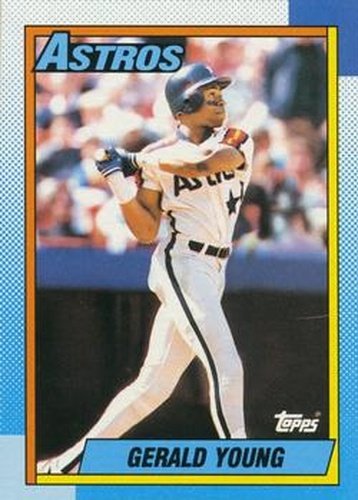 #196 Gerald Young - Houston Astros - 1990 Topps Baseball