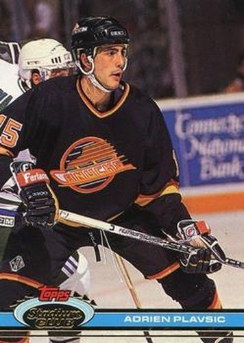 #196 Adrien Plavsic - Vancouver Canucks - 1991-92 Stadium Club Hockey