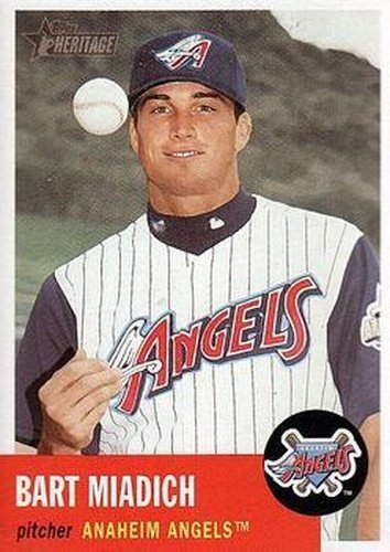 #196 Bart Miadich - Anaheim Angels - 2002 Topps Heritage Baseball