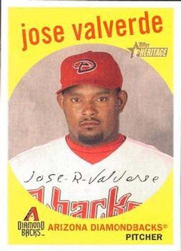 #196 Jose Valverde - Arizona Diamondbacks - 2008 Topps Heritage Baseball