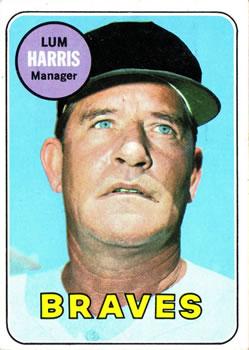 #196 Lum Harris - Atlanta Braves - 1969 Topps Baseball