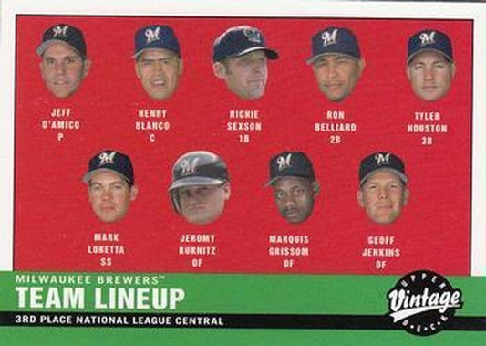 #196 Milwaukee Brewers - Milwaukee Brewers - 2001 Upper Deck Vintage Baseball