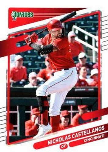 #196 Nicholas Castellanos - Cincinnati Reds - 2021 Donruss Baseball