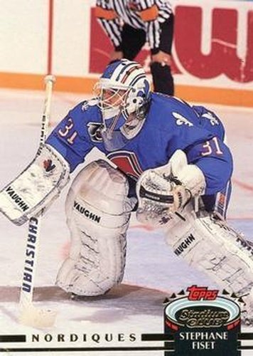 #196 Stephane Fiset - Quebec Nordiques - 1992-93 Stadium Club Hockey