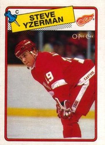 #196 Steve Yzerman - Detroit Red Wings - 1988-89 O-Pee-Chee Hockey
