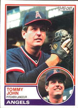 #196 Tommy John - California Angels - 1983 O-Pee-Chee Baseball