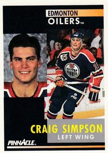 #196 Craig Simpson - Edmonton Oilers - 1991-92 Pinnacle Hockey