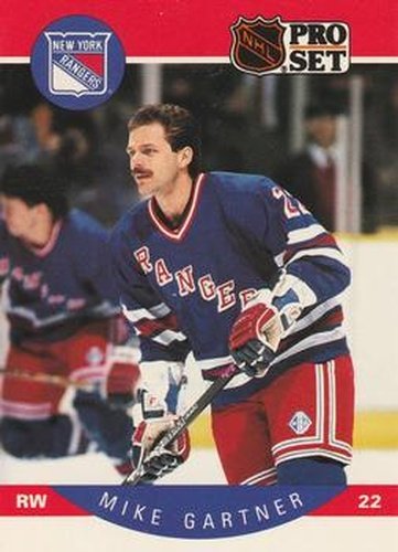 #196 Mike Gartner - New York Rangers - 1990-91 Pro Set Hockey