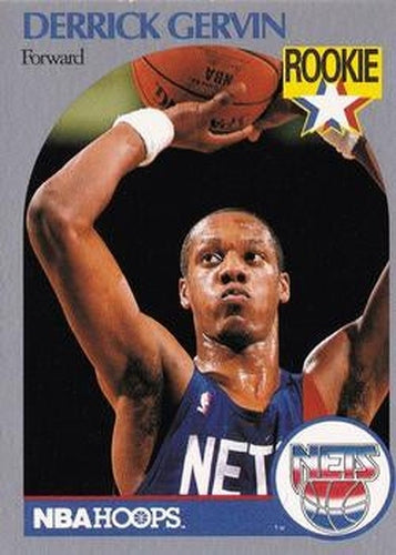 #196 Derrick Gervin - New Jersey Nets - 1990-91 Hoops Basketball