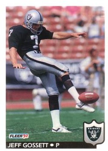 #196 Jeff Gossett - Los Angeles Raiders - 1992 Fleer Football