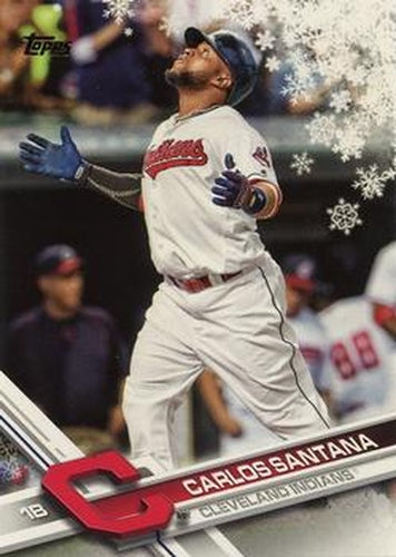 #HMW197 Carlos Santana - Cleveland Indians - 2017 Topps Holiday Baseball