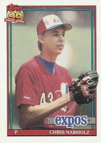 #197 Chris Nabholz - Montreal Expos - 1991 Topps Baseball