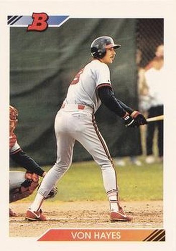 #197 Von Hayes - California Angels - 1992 Bowman Baseball