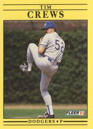 #197 Tim Crews - Los Angeles Dodgers - 1991 Fleer Baseball