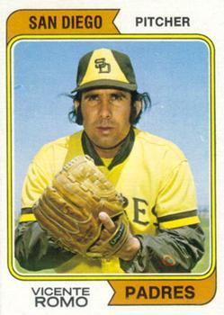 #197a Vicente Romo - San Diego Padres - 1974 Topps Baseball