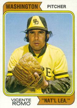 #197b Vicente Romo - San Diego Padres - 1974 Topps Baseball