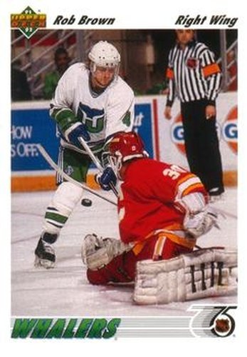 #198 Rob Brown - Hartford Whalers - 1991-92 Upper Deck Hockey