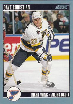 #198 Dave Christian - St. Louis Blues - 1992-93 Score Canadian Hockey