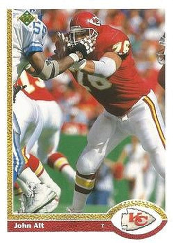 #198 John Alt - Kansas City Chiefs - 1991 Upper Deck Football